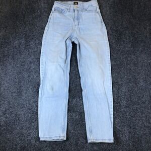 Lee Legendary Mom Jeans Womens 6M Blue Denim Cotton Stretch Light Wash Straight